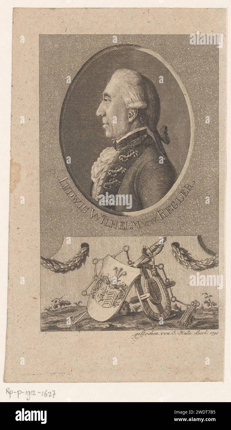 PortraT van Ludwig Wilhelm von Regler, J.S.L. Halle, 1790 print Berlin