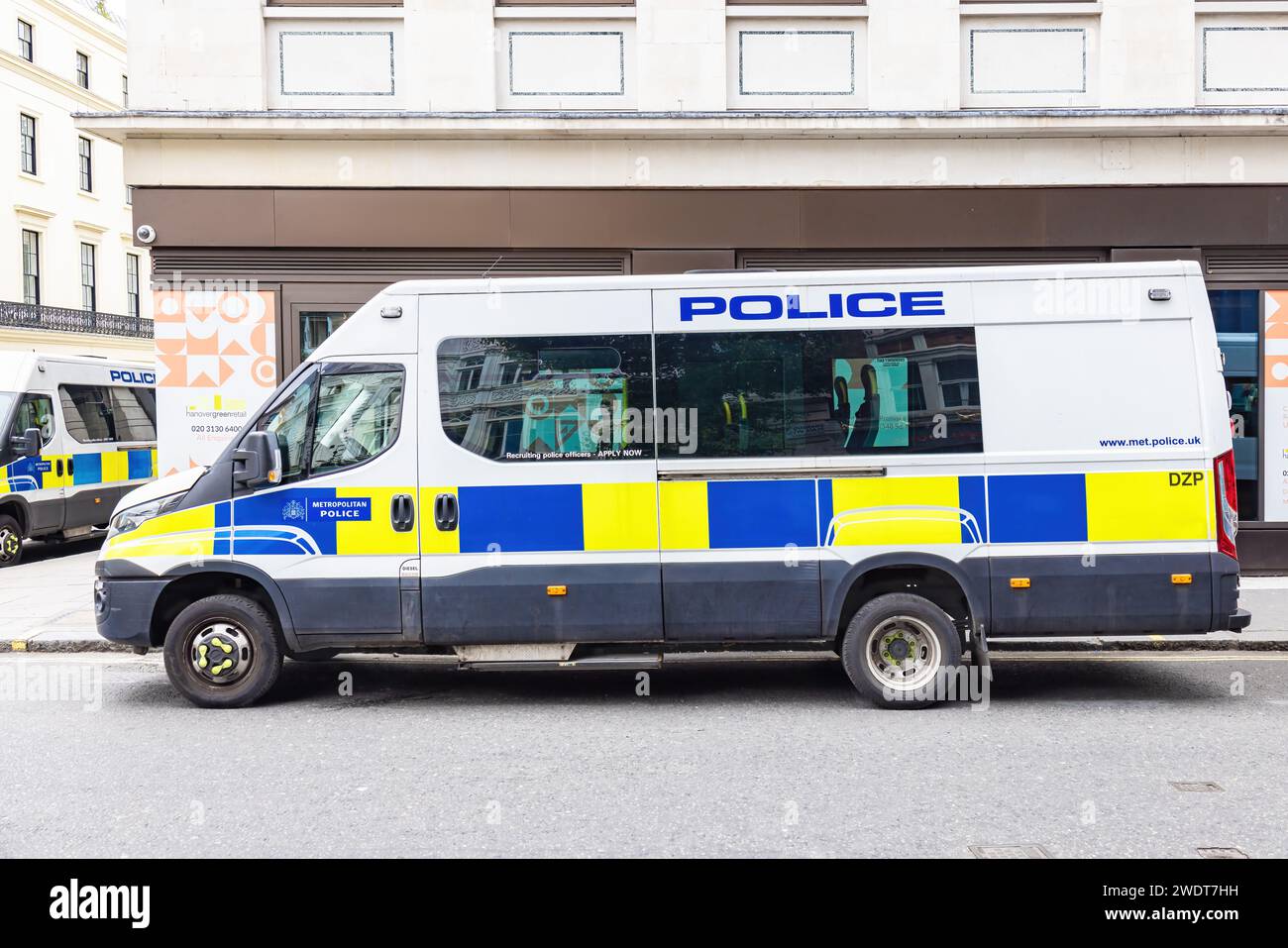 London, UK - May 19, 2023: Customized Iveco Daily for British Police Transport. Metropolitan British Police van, in London, England, United Kingdom Stock Photo