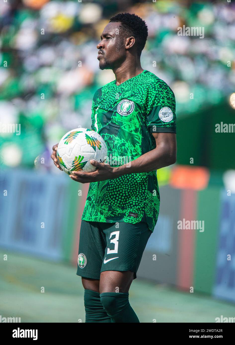 Super Eagles Player, Zaidu Sanusi in action at the 2023 African Cup Of Nation, Cote D'Ivoire Stock Photo