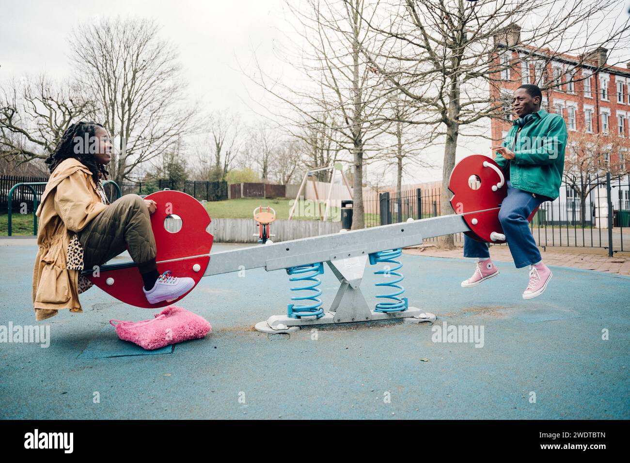 Rye Lane (2023) directed by Raine Allen-Miller and starring David Jonsson and Vivian Oparah as two youngsters reeling from bad breakups who connect over an eventful day in South London. Publicity photograph ***EDITORIAL USE ONLY***. Credit: BFA / Chris Harris / Searchlight Pictures Stock Photo