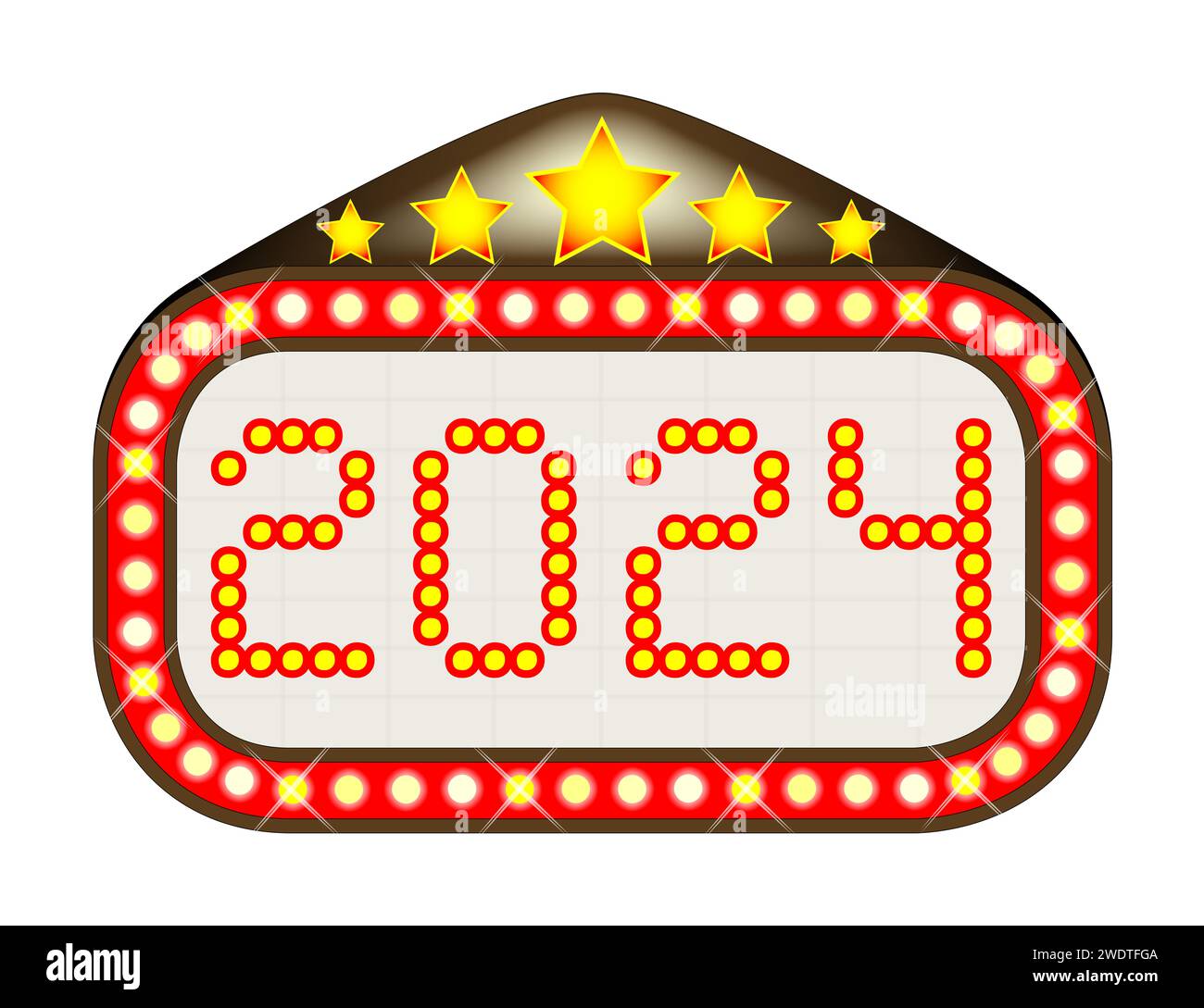 A movie theatre marquee with the message 2024 Stock Photo Alamy