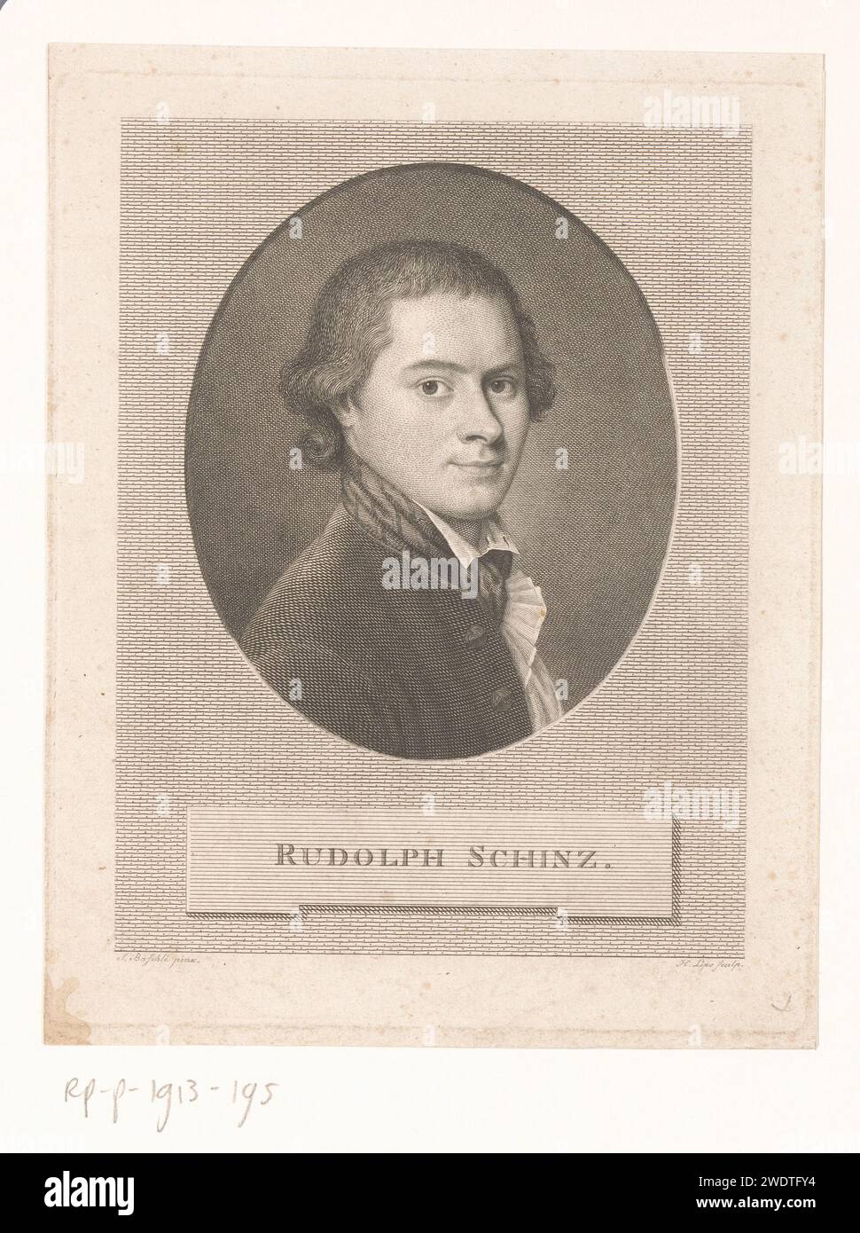 Portrait van Hans Rudolf Schinz, Johann Heinrich Lips, after S. Baschli
