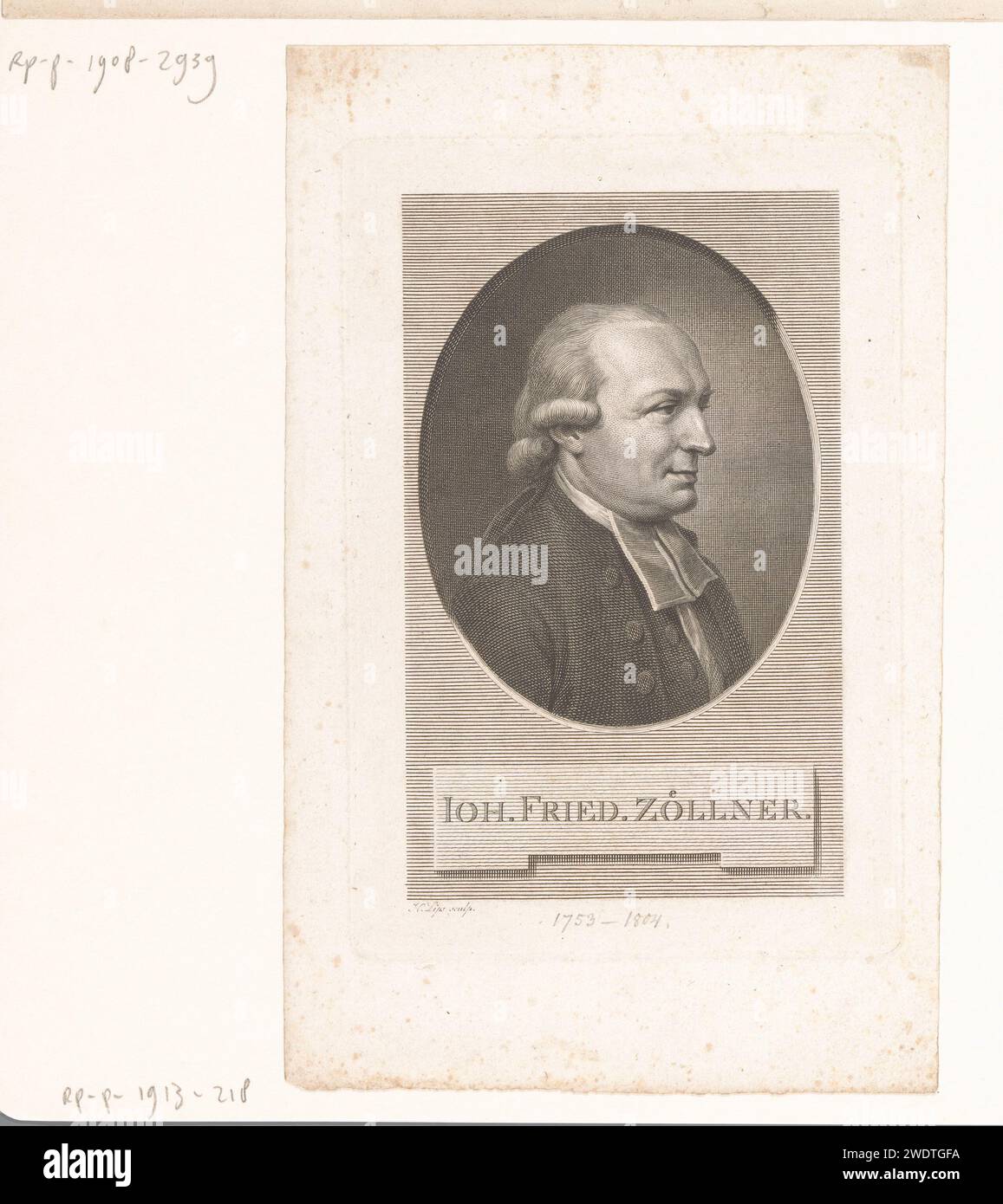 Portrait van Johann Friedrich Zöllner, Johann Heinrich Lips, 1768