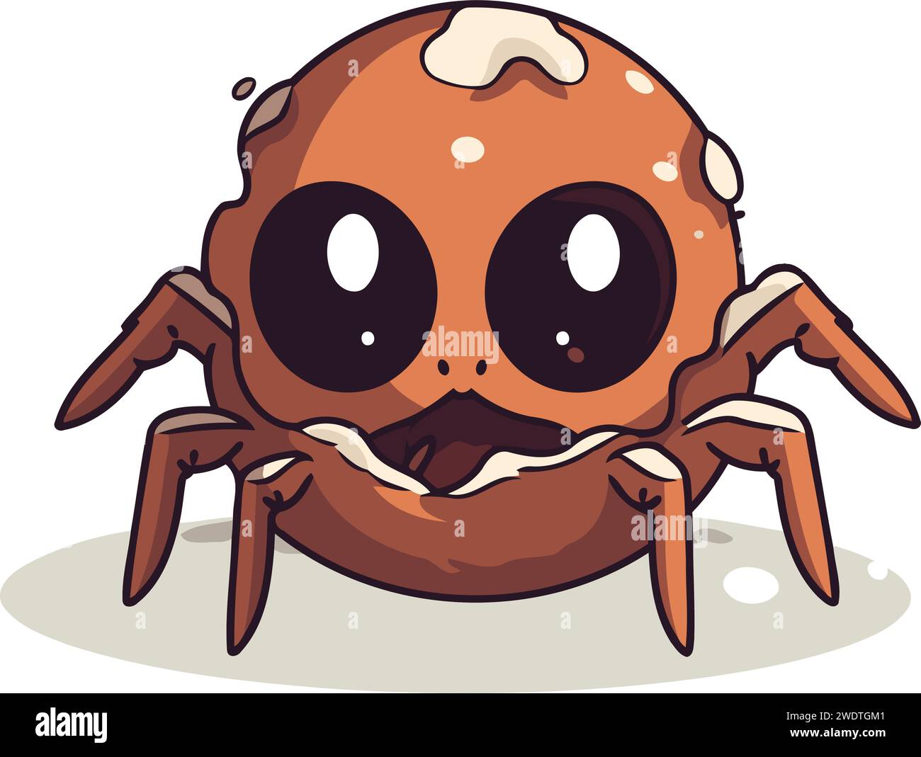 Cute cartoon spider isolated on white background. Vector illustration for your design Stock Vector
