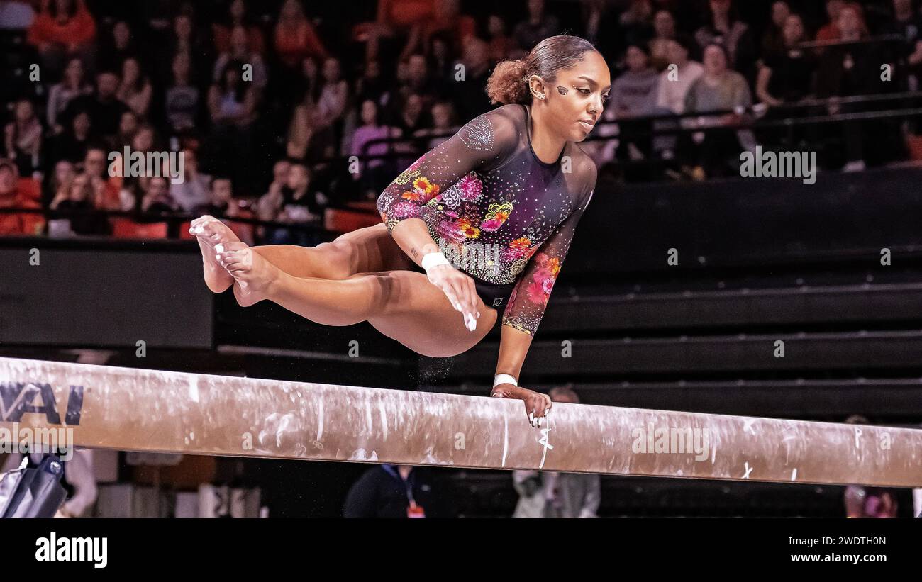 Corvallis, USA. 21st Jan, 2024. OSU's Ariana Young took fourth on the