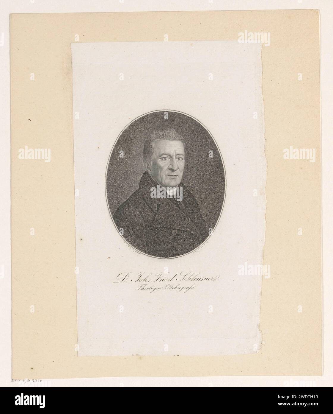 Portrait van Johann Friedrich Schleusner, Johann Christiaan Böhme, after Wilhelm Gottfried Bauer, 1795 - 1835 print  Leipzig paper etching historical persons Stock Photo