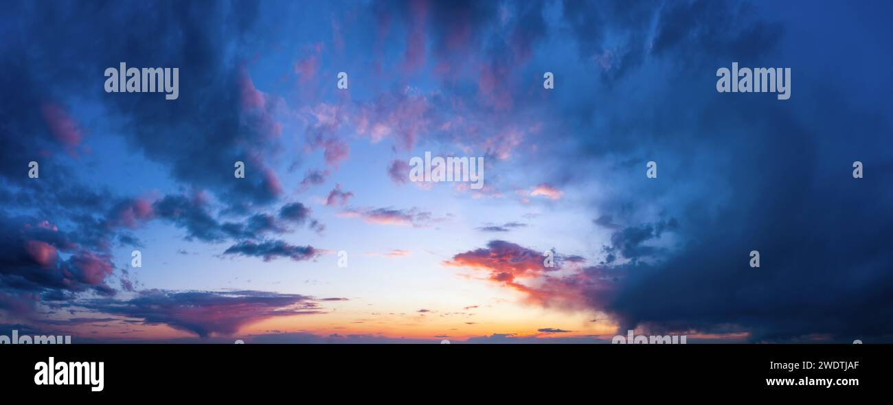 Beautiful sky background with clouds at sunset. Sky panorama Stock ...