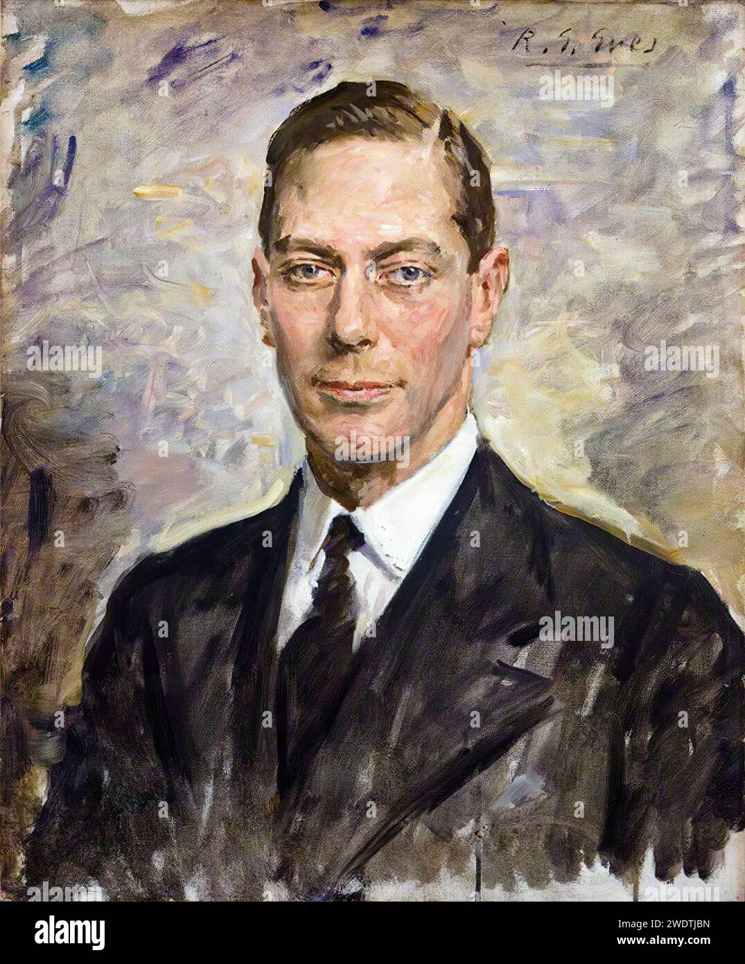 George VI (1895-1952), King of the United Kingdom (1936-1952), portrait painting in oil on canvas by Reginald Grenville Eves, 1924 Stock Photo