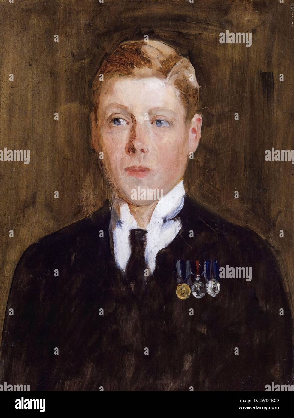 Prince Edward (1894-1972), Duke of Windsor (later, King Edward VIII), portrait painting in oil on panel by Solomon Joseph Solomon, 1914 Stock Photo
