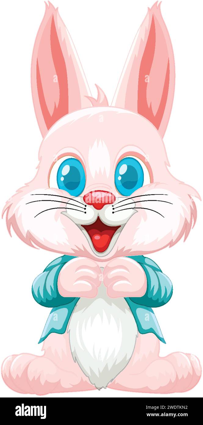 Cute cartoon rabbit smiling joyfully Stock Vector Image & Art - Alamy