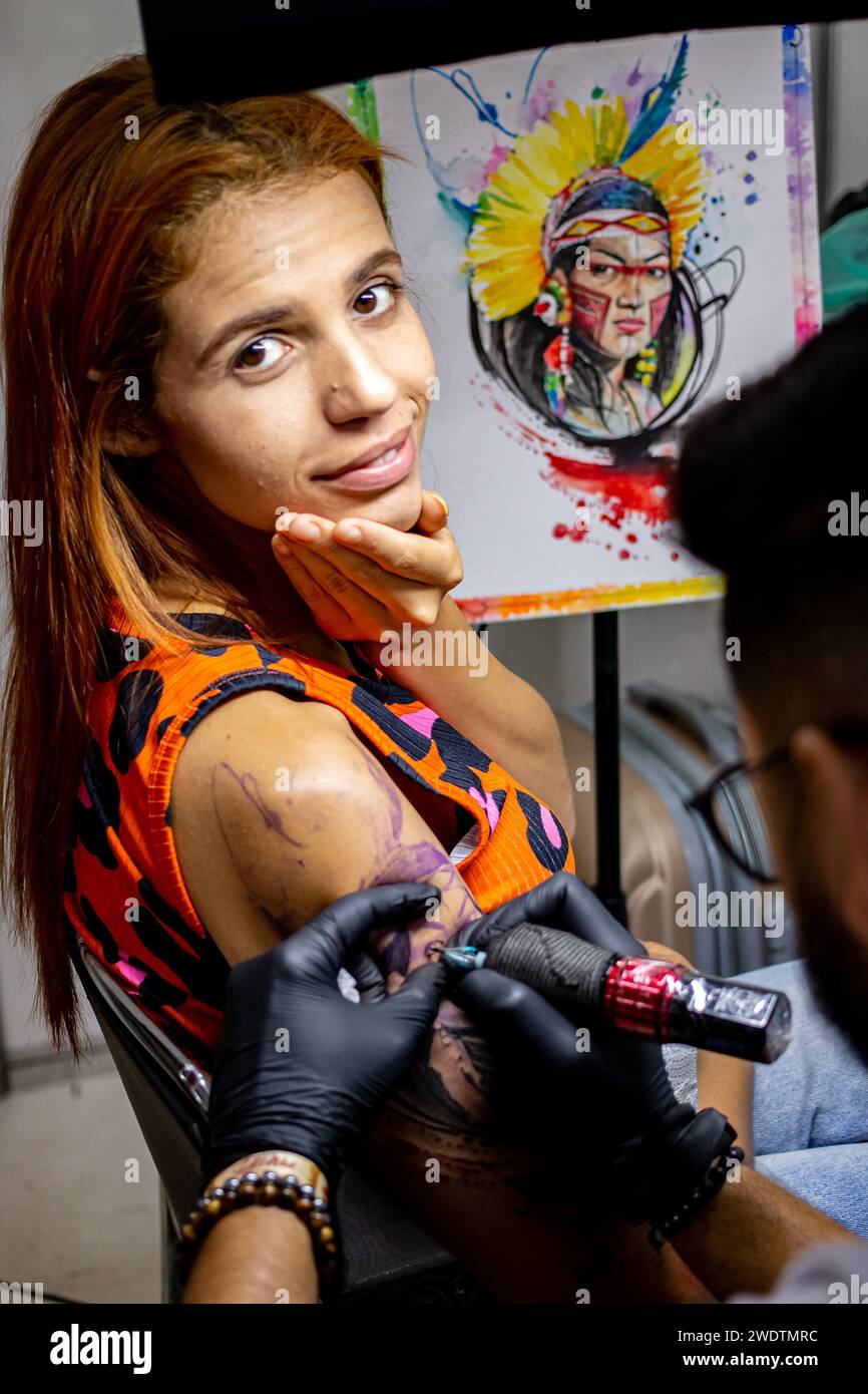 Rio de Janeiro, Brazil January 21, 2024 Tattoo Week 2024 A vivid