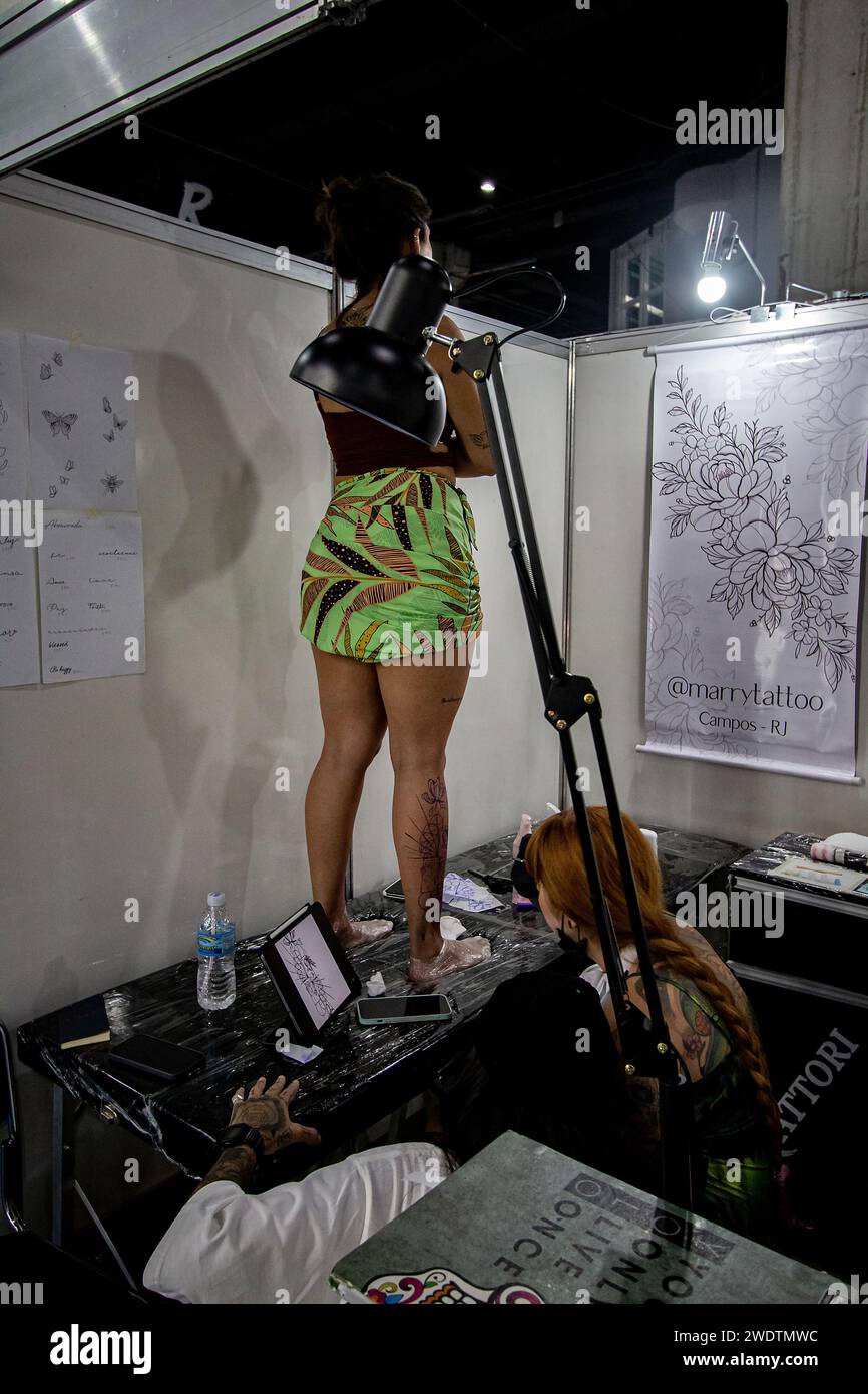 Rio de Janeiro, Brazil January 21, 2024 Tattoo Week 2024 A vivid