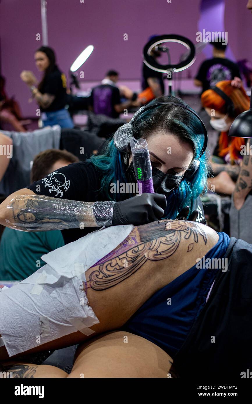 Rio de Janeiro, Brazil January 21, 2024 Tattoo Week 2024 A vivid