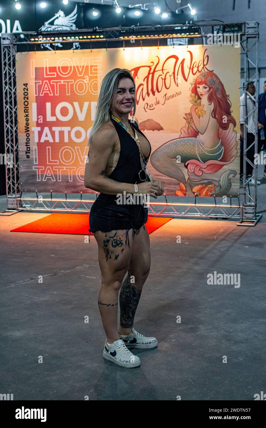 Rio de Janeiro, Brazil January 21, 2024 Tattoo Week 2024 A vivid
