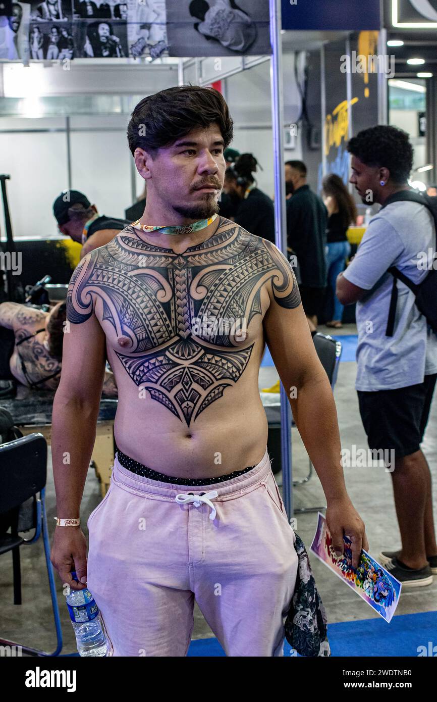 Rio de Janeiro, Brazil January 21, 2024 Tattoo Week 2024 A vivid