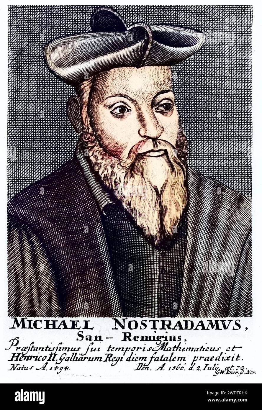 Nostradamus (Michel de Notradame 1503-1556). Französischer Arzt und Astrologe, Historisch, digital restaurierte Reproduktion von einer Vorlage aus dem 19. Jahrhundert, Record date not stated Stock Photo