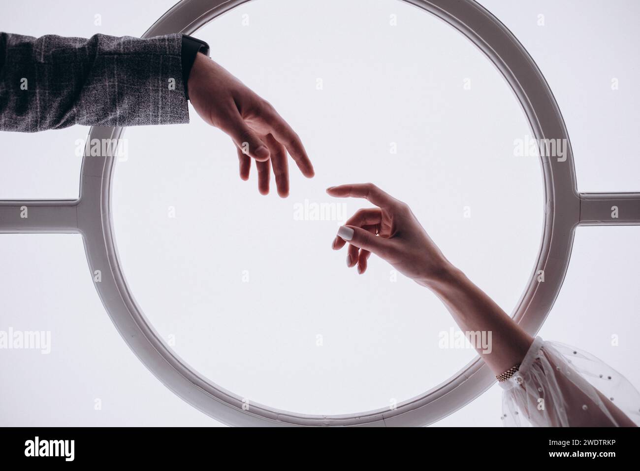 hands reach out to each other. High quality photo Stock Photo