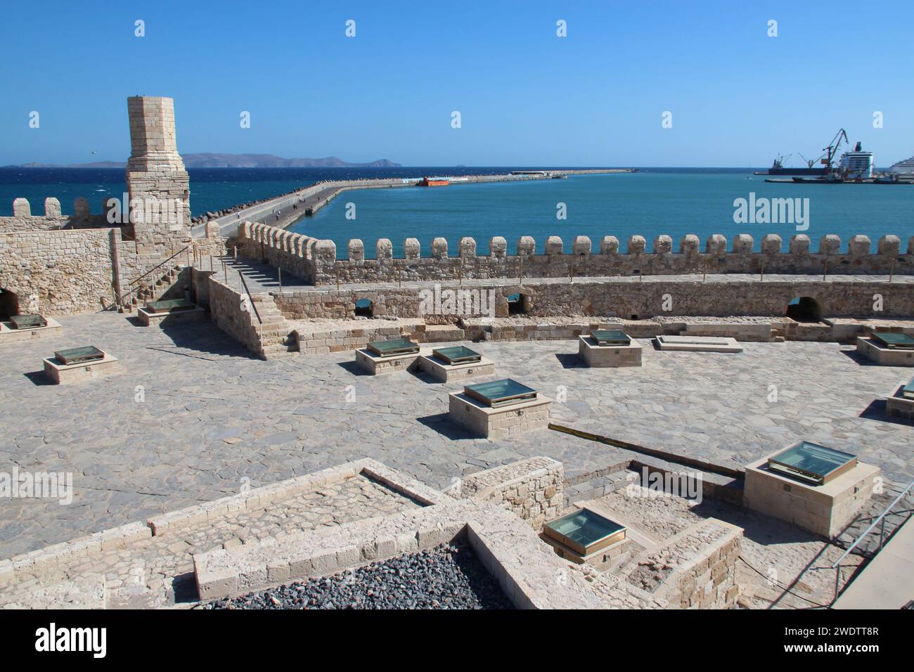 venitian fort (kastro koules) in heraklion in crete in greece Stock Photo