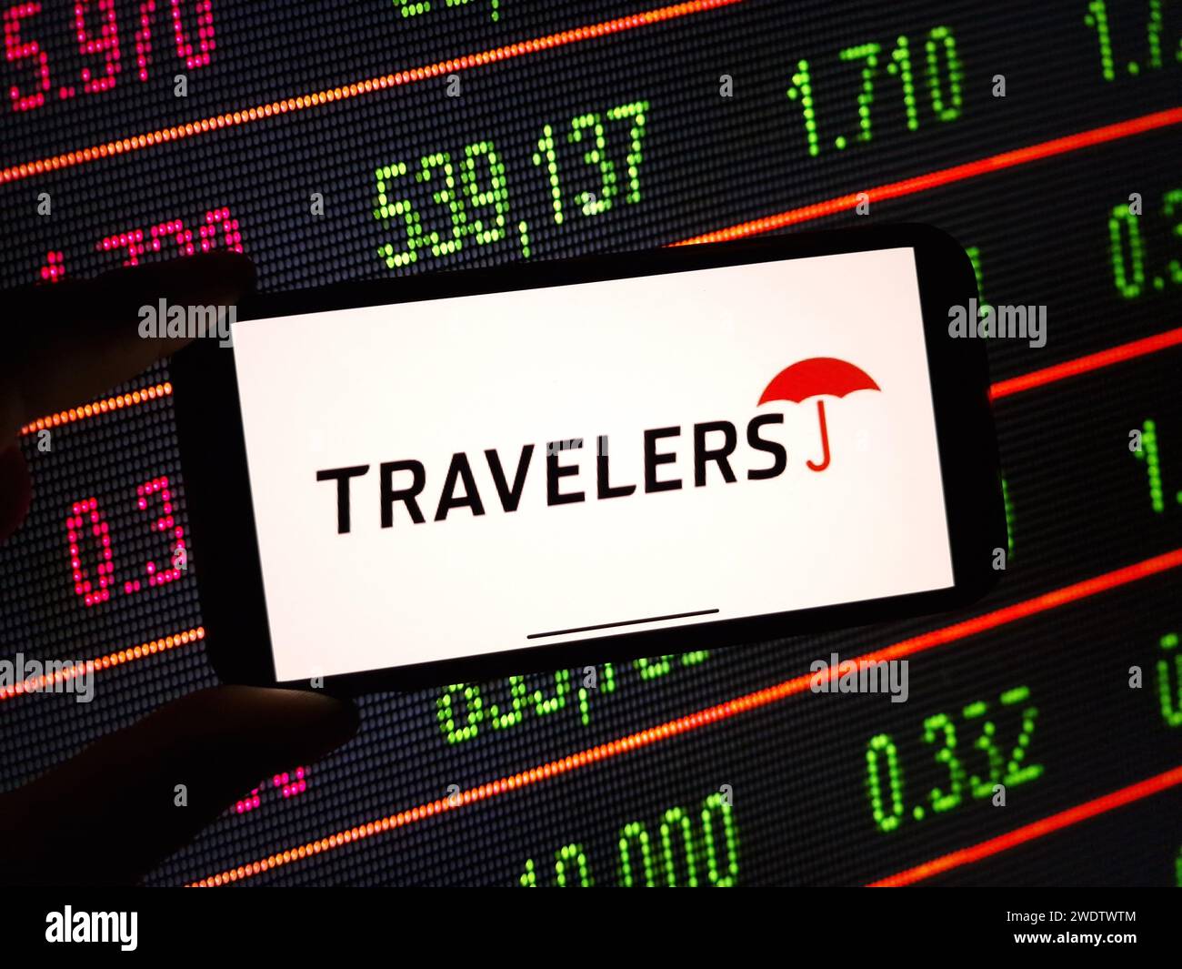 Konskie, Poland January 21, 2024 The Travelers Companies logo