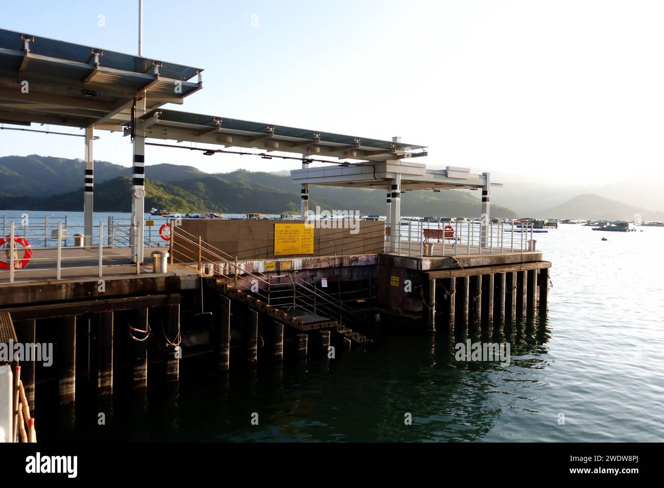 Hong Kong, China January 19 2024 Sha Tau Kok Public Pier view at
