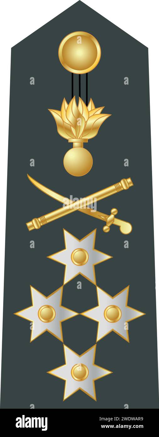 Shoulder pad military officer insignia of the Greece STRATIGOS (FULL GENERAL) Stock Vector