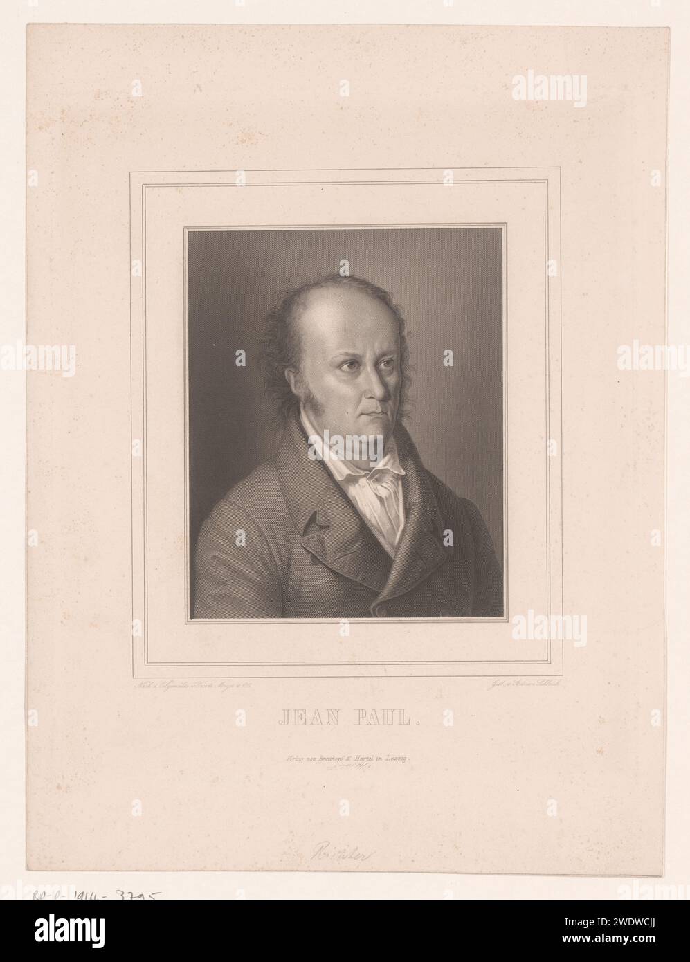 Portrait van Jean Paul Richter, Adrian Schleich, after Friedrich Meyer ...