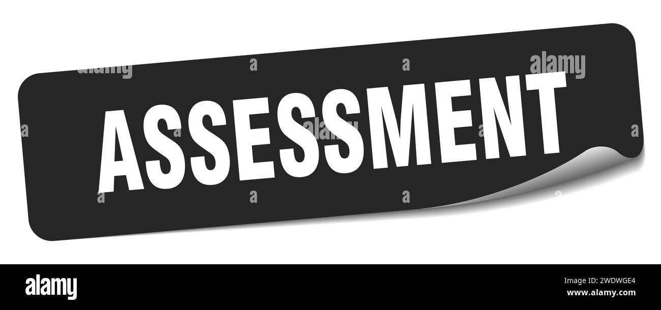 assessment sticker. assessment rectangular label isolated on white ...