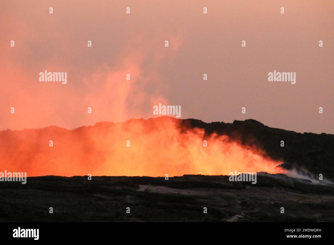 Volcano and lava landscape in the Danakil Desert, Ethiopia The Danakil ...