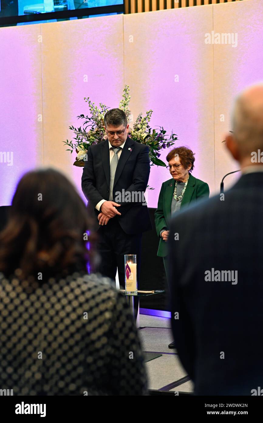 London, UK. 22nd Jan, 2024. The annual City Hall Holocaust Memorial Day ...