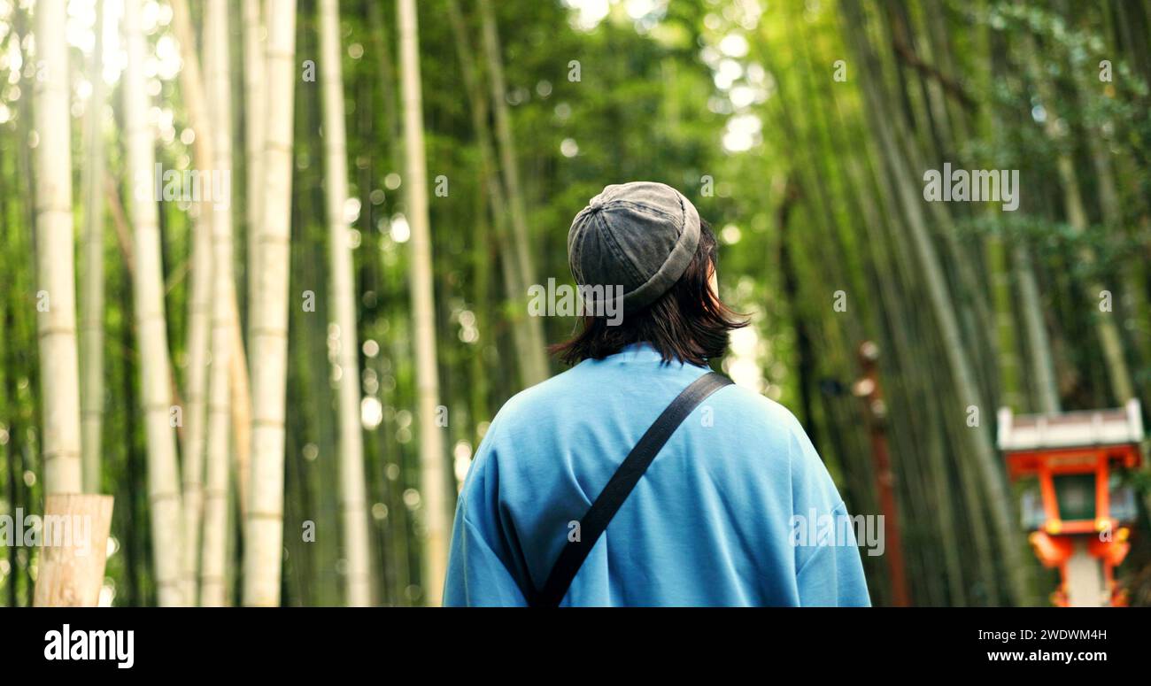 Rear view asian hiker hi-res stock photography and images - Alamy