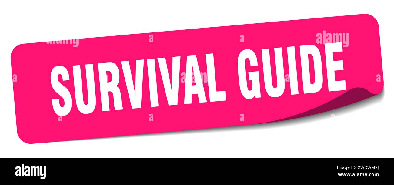 survival guide sticker. survival guide rectangular label isolated on