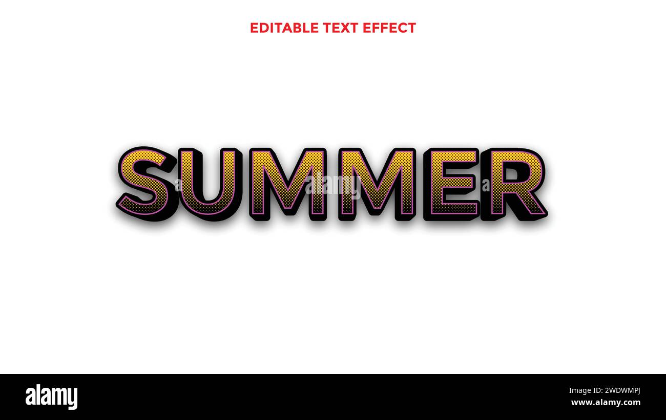 Editable text style effect - retro summer text in grunge style theme. vector illustration. Stock Vector