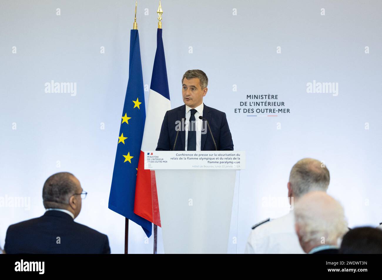 Paris, France. 22nd Jan, 2024. French Interior Minister Gerald Darmanin