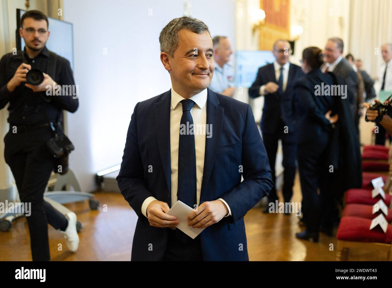 Paris, France. 22nd Jan, 2024. French Interior Minister Gerald Darmanin