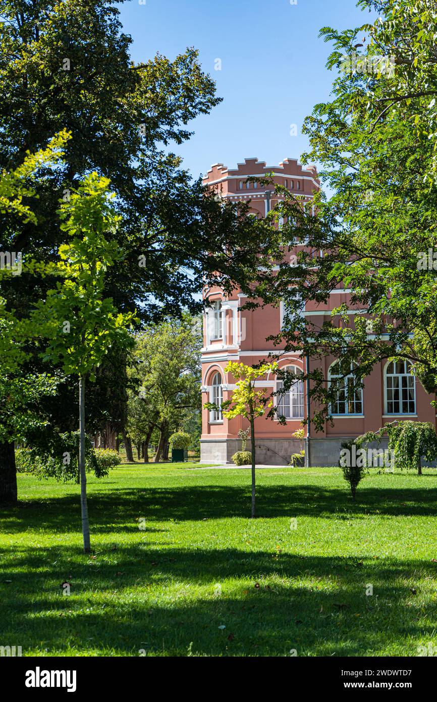 Famous Mukhrani Palace close to Georgian capital city Tbilisi in summer time Stock Photo