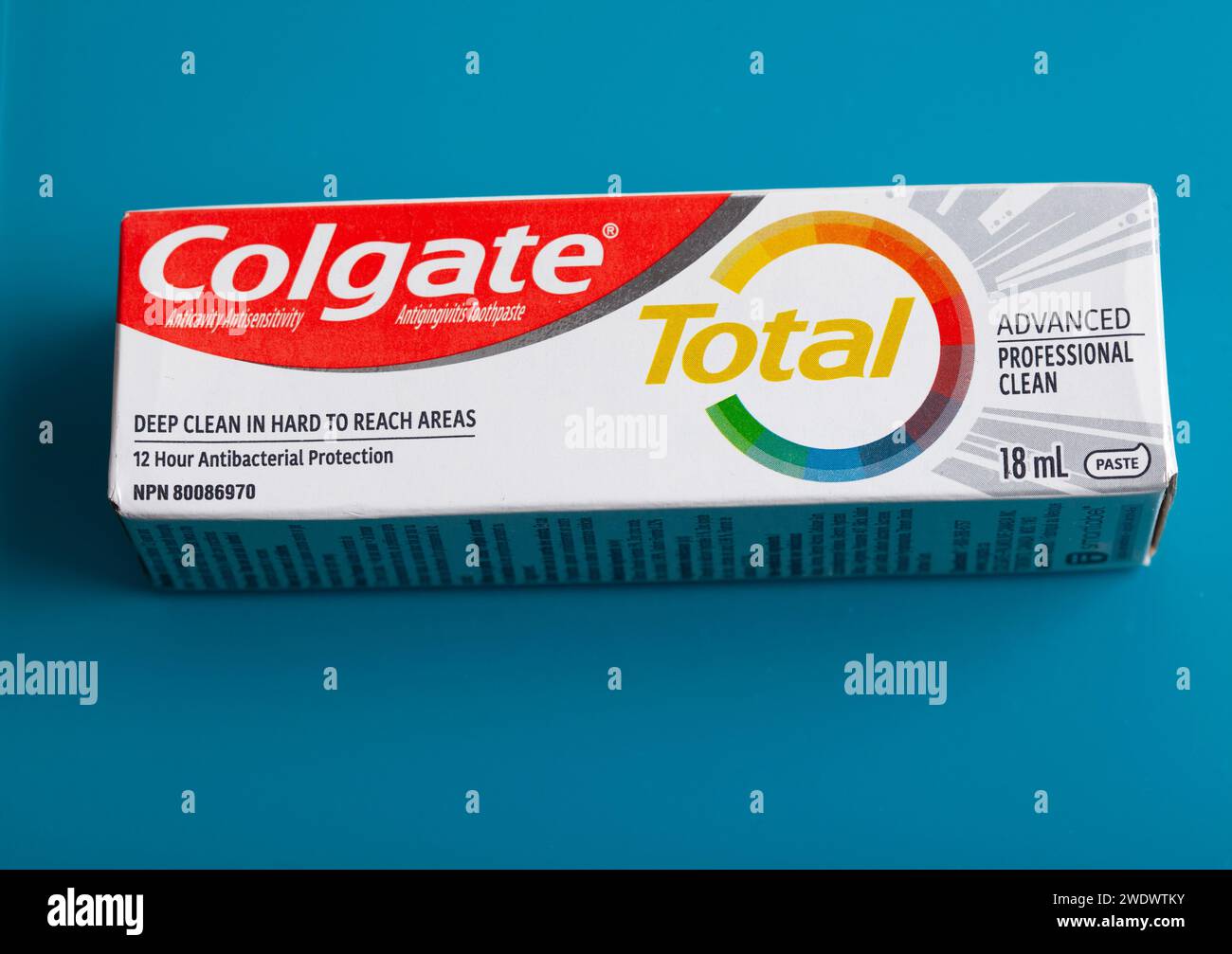 Colgate toothpaste small dose package box Stock Photo Alamy