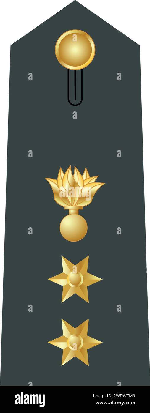 Shoulder pad military officer insignia of the Greece ANTISYNTAGMATARHIS (LIEUTENANT COLONEL) Stock Vector