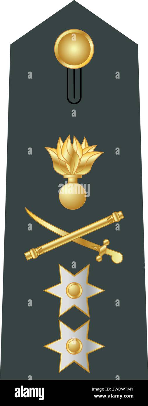 Shoulder pad military officer insignia of the Greece YPOSTRATIGOS (MAJOR GENERAL) Stock Vector