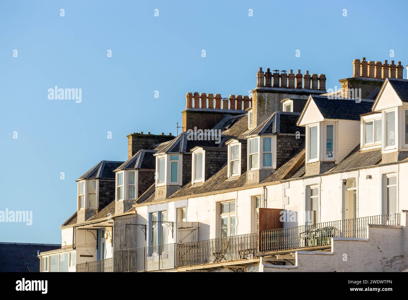 loft extensions in houses in Lower Largo, Fife Stock Photo