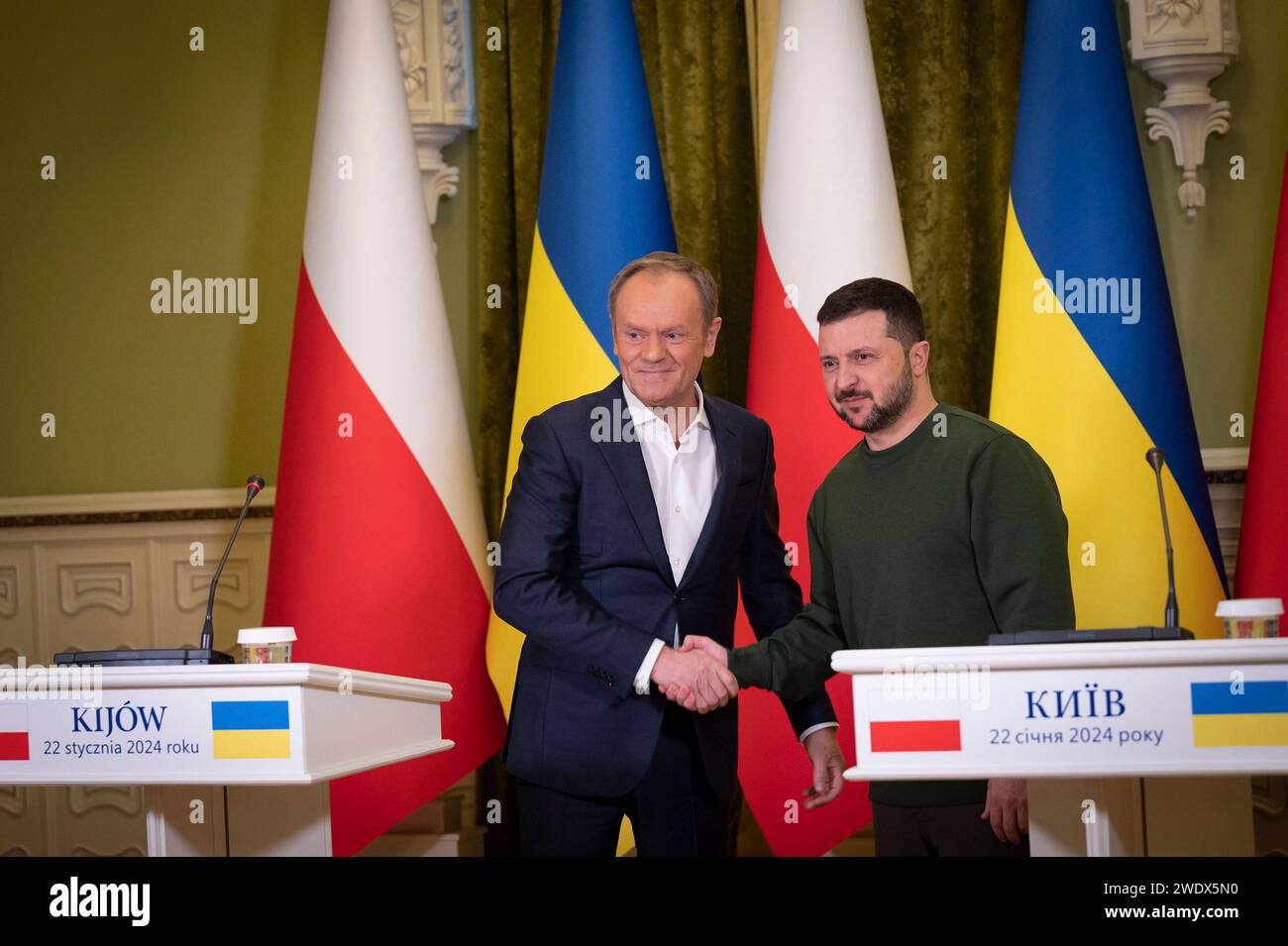 Kiev, Ukraine. 22nd Jan, 2024. Ukrainian President Volodymyr Zelenskyy