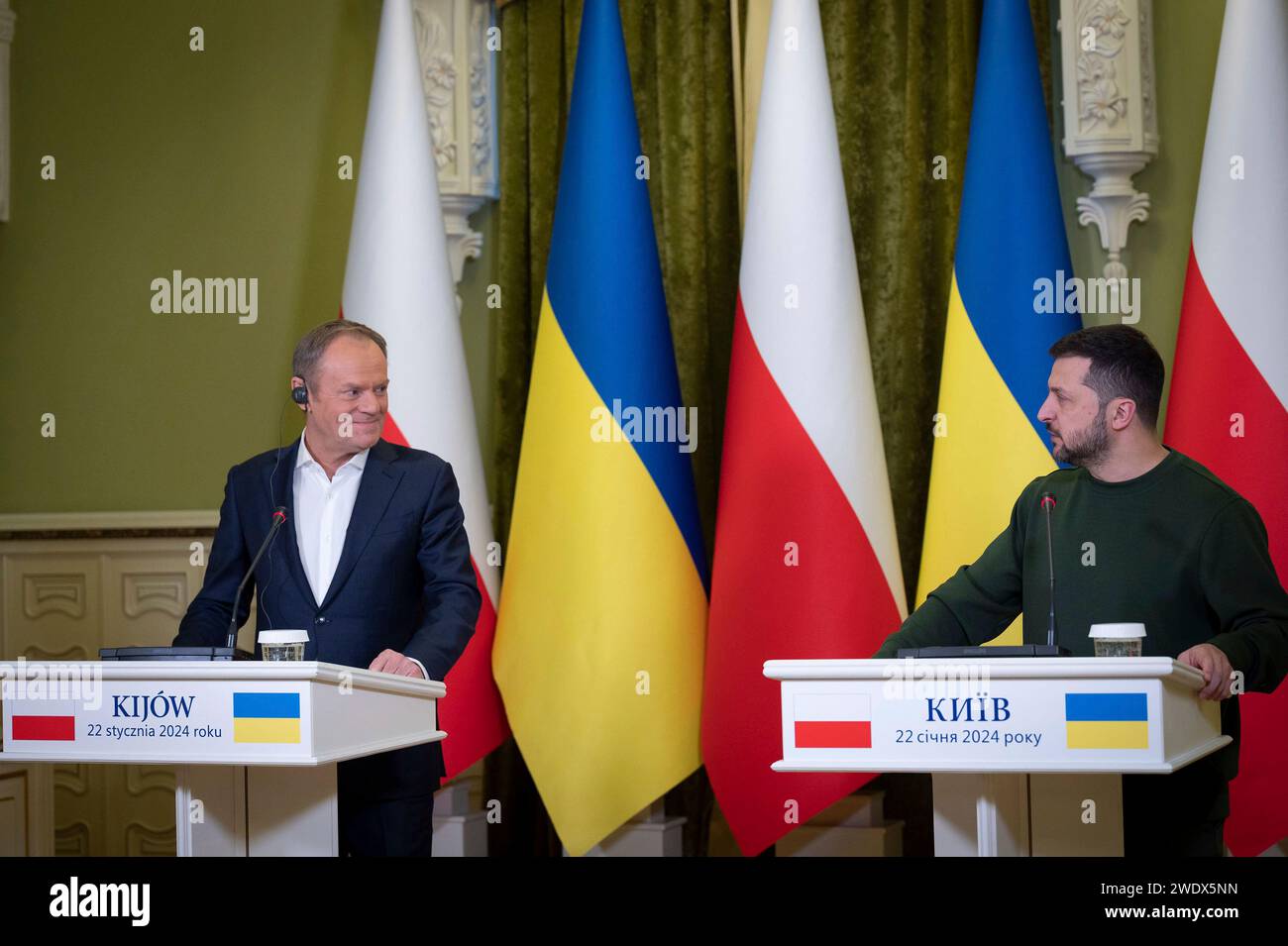 Kiev, Ukraine. 22nd Jan, 2024. Ukrainian President Volodymyr Zelenskyy