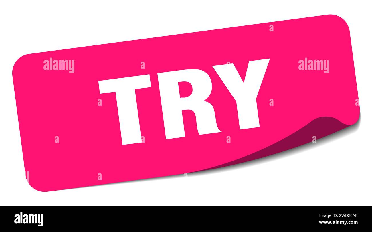 Try First Label Try this pink Cut Out Stock Images & Pictures - Alamy