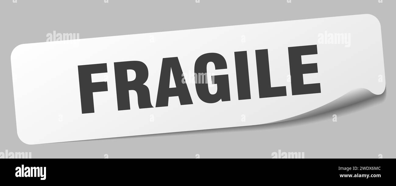 fragile sticker. fragile rectangular label isolated on white background Stock Vector