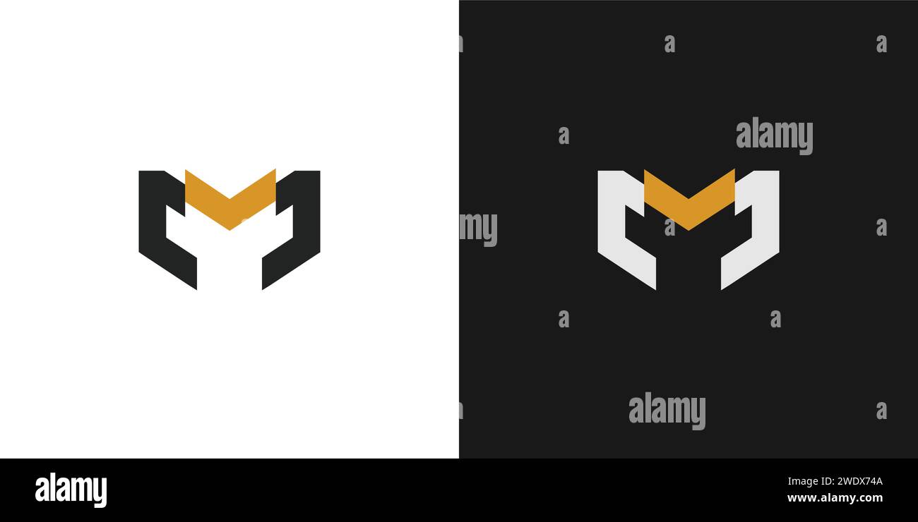 Modern and sophisticated letter M initials logo design Stock Vector