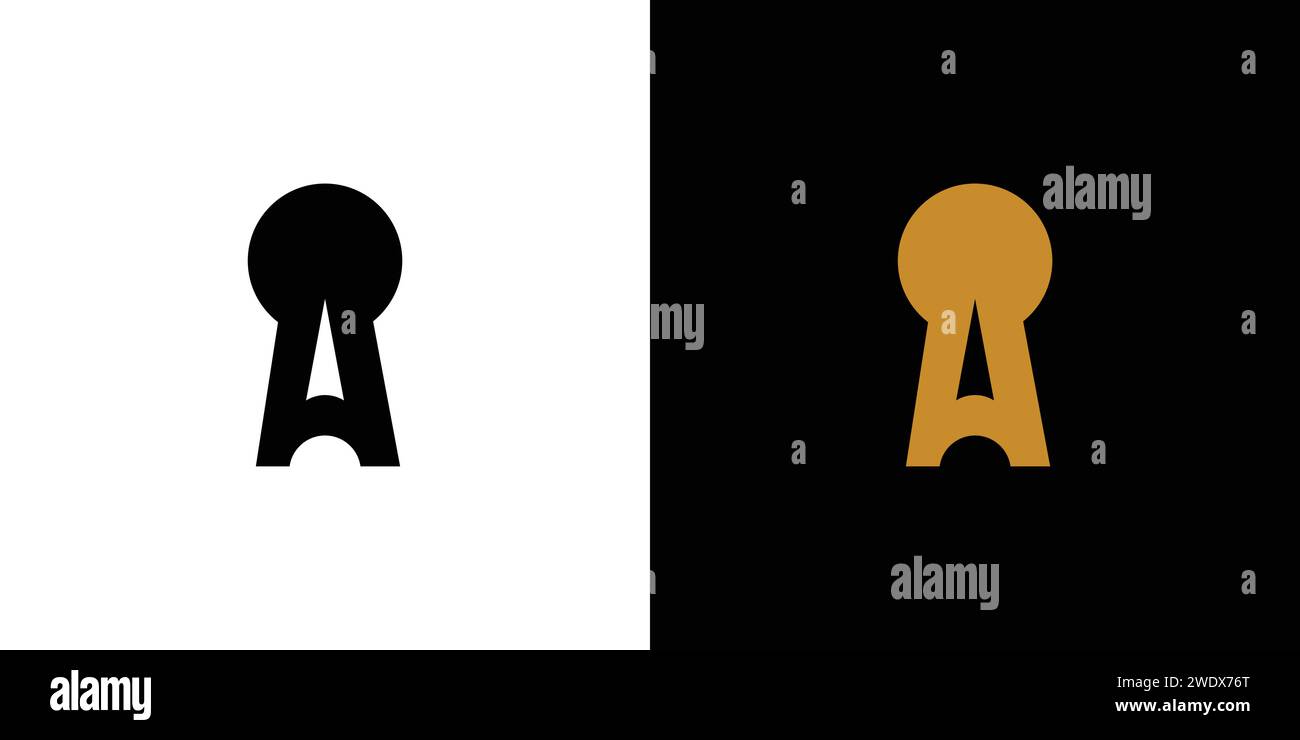 The initial A key logo design is simple and unique Stock Vector