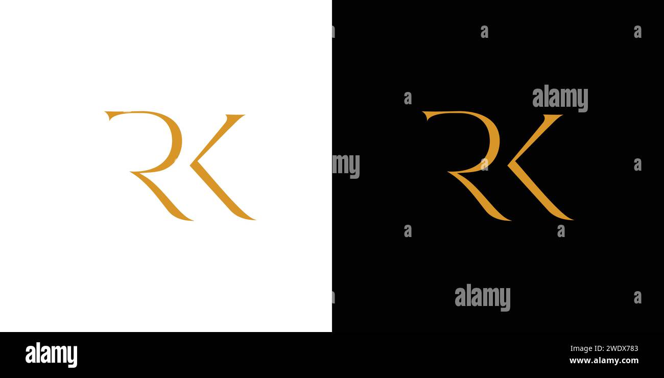 Unique and luxury letter RK initials logo design Stock Vector
