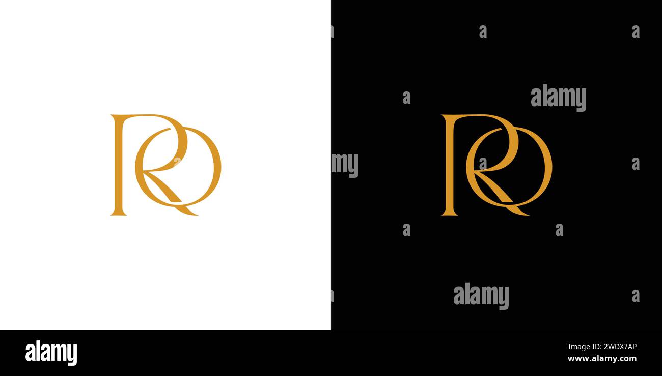 Unique and luxury letter RO initials logo design Stock Vector