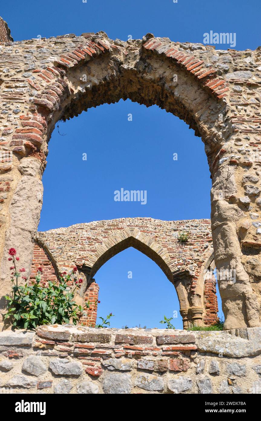 All Saints' Church in the grounds within Colchester Zoo, Essex, UK. 13th century former parish church of Great Stanway. Restored ruins Stock Photo