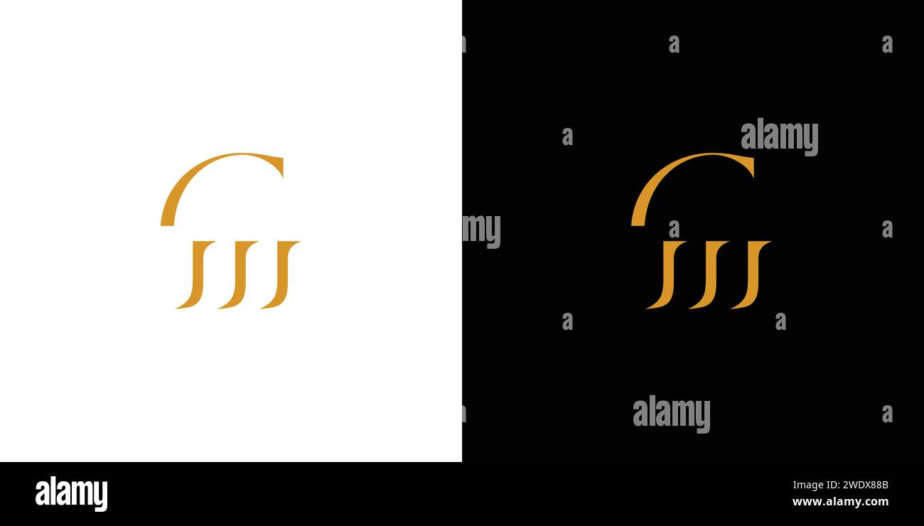 Luxurious and unique GW logo design Stock Vector