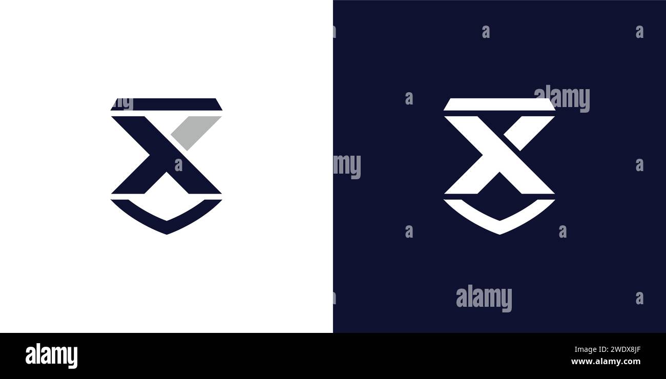 The security X logo design is bold and strong Stock Vector